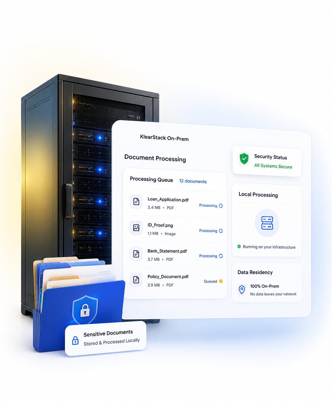A document processed securely inside an enterprise environment