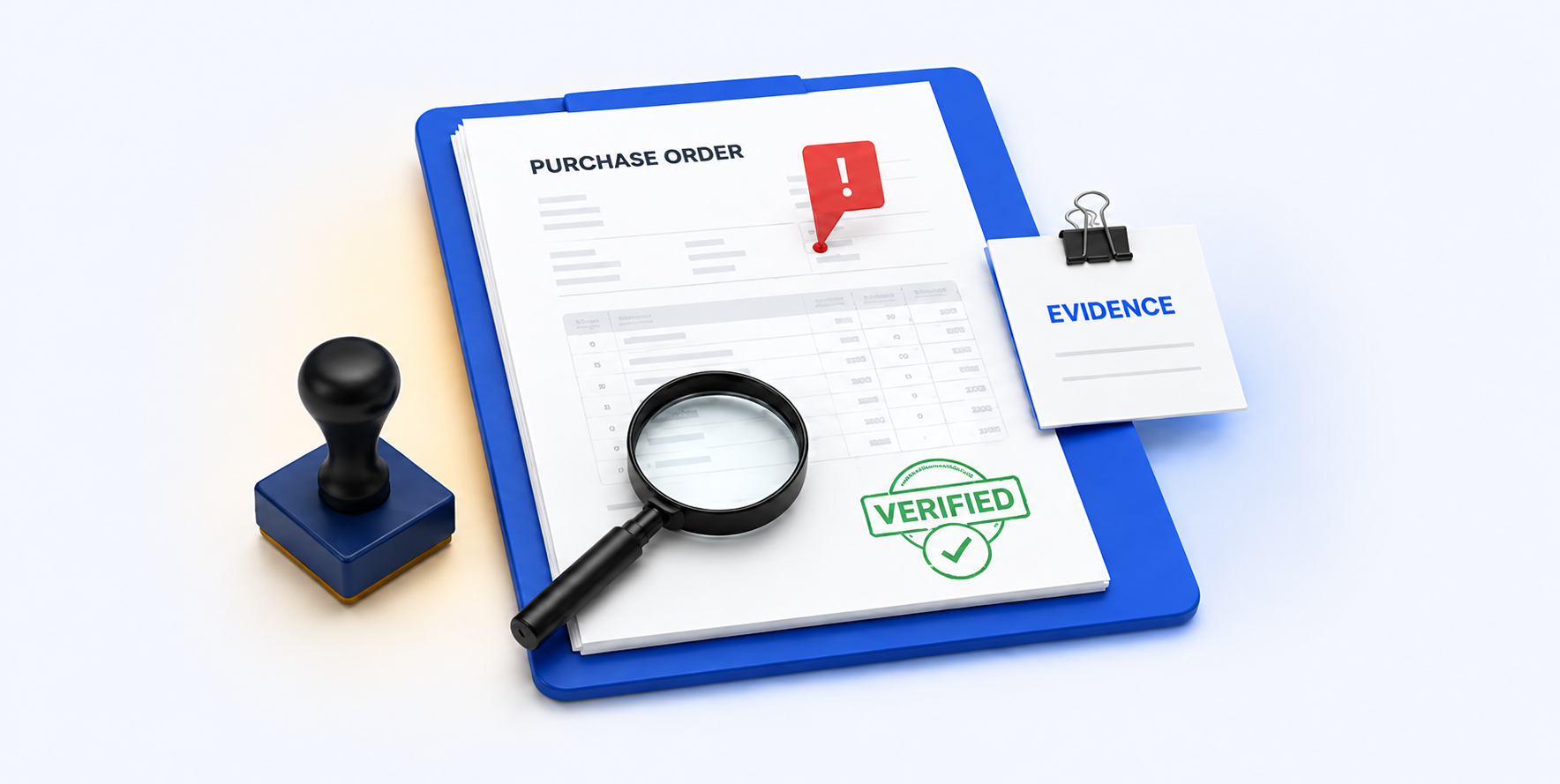 Purchase order being checked and verified