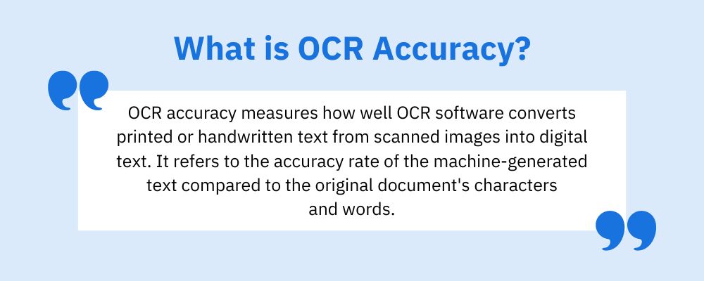 Definition of OCR Accuracy in simple words