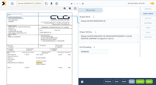 Bill of Lading Processing with KlearStack