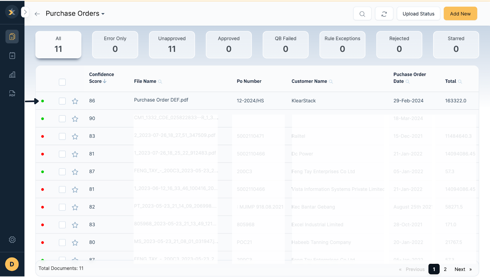 Extract Data from Purchase Order